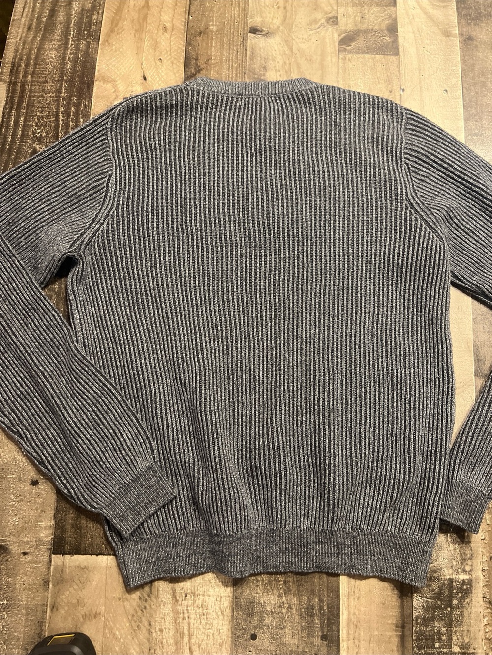 FRYE AND CO. Men's Ribbed Crewneck Sweater - Charcoal Gray - Picture 2 of 7